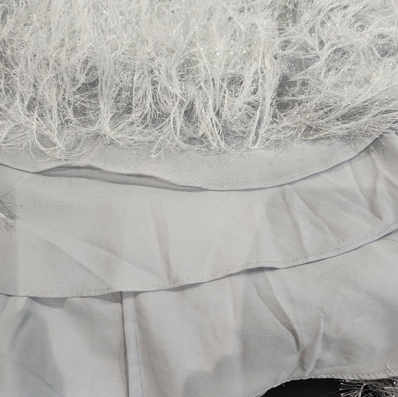 NWT ASOS Size 4 US Sequin Cami Mini Dress with Faux Feather Hem in Ice Blue - Picture 15 of 15